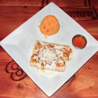 Enchiladas Tropical · Hot. 3 grilled shrimp and pineapple chunk enchiladas topped with mango habanero salsa and ch...