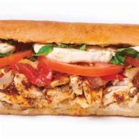 Chicken Florence Sandwicheez · Fresh mozzarella, tomatoes, roasted red pepper, grilled onion, basil, mayo and tomato spread.