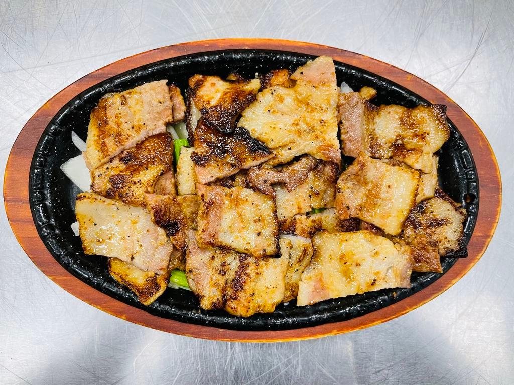 Miso Pork Belly · Grilled pork belly marinated in miso paste.