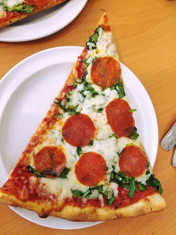 Create your own pizza slice · Start with a New York Style Mozzarella cheese slice, then add your favorite toppings!