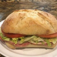 Honey Ham Ciabotta Sandwich · Honey Ham, Provolone Cheese Lettuce, Tomatoes, Mayo, Oil & Vinegar