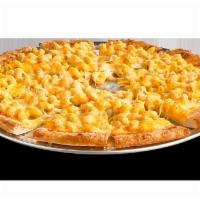 Giant Mac & Cheese Pizza · Cavatappi in mac and cheese sauce and 100% real cheese.