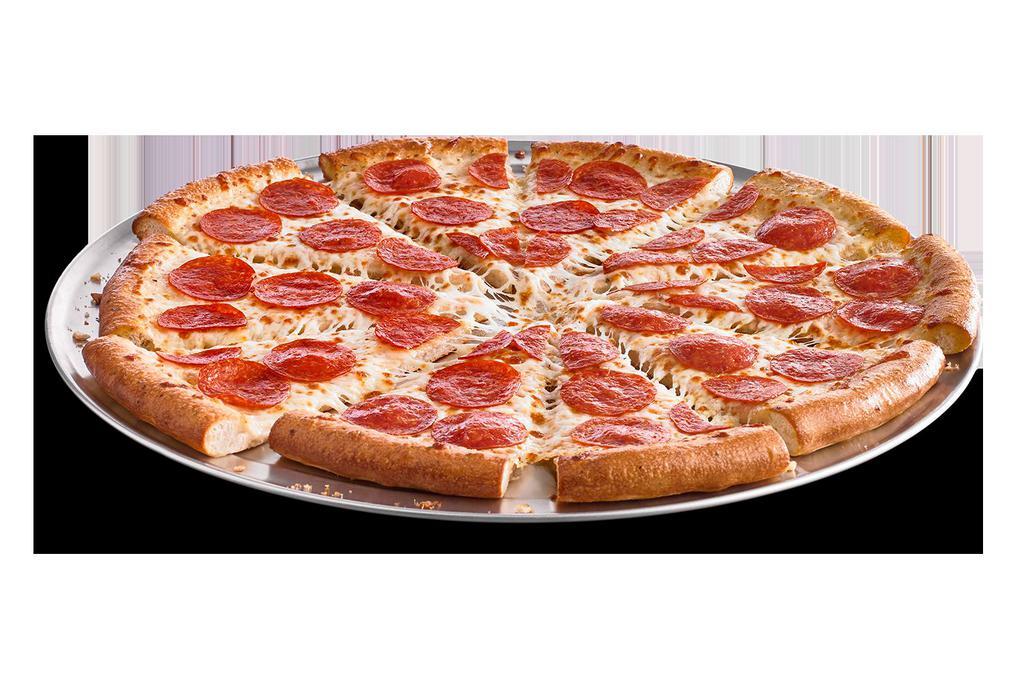 Giant Zesty Pepperoni Pizza  · Traditional crust brushed with garlic butter and topped with Zesty Parmesan Ranch sauce, 100% real cheese and pepperoni. 
