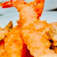 Tempura Combo · Golden fried prawns, calamari, vegetables & shishito peppers tempura served with our Savory ...