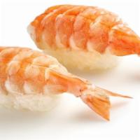 Ebi Nigiri · Steamed shrimp.  2 pcs