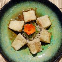 Agedashi Tofu · Crispy deep-fried tofu, den dashi sauce.