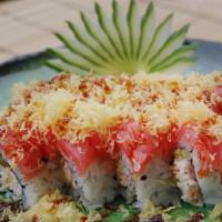 Tuna Gone Wild Roll · Tuna, crab, shrimp tempura, avocado, crunch.
