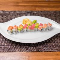 Rainbow Roll · In: California Roll Out: Salmon, Tuna, Shrimp and Avocado