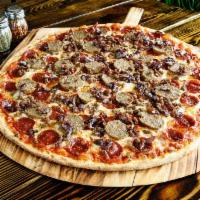 Meat Lovers Pizza · Pepperoni, bacon, sausage, meatball and mozzarella.