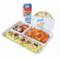Kid's Meal · Served with Basmati Rice, Mini Pita, Choice of Protein, Choice of 2 Toppings, and choice of ...