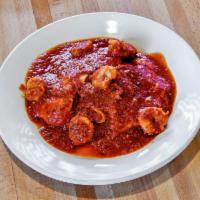 Chicken & Shrimp Fradiavolo · Chicken and shrimp sauteed in a white wine and hot spicy Marinara sauce.