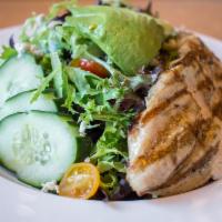 Cobb Salad* · Arcadian mixed greens with bacon, blue cheese, tomatoes, boiled egg, avocado, tossed with ba...