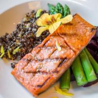 Wild Northwest Salmon · The NW Coho Salmon is sustainably caught, grilled to perfection and served with tri-colored ...