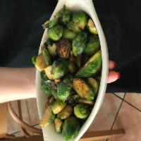 Pancetta Apple Roasted Brussels Sprouts · Gluten free.