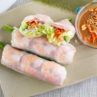 Shrimp Spring Rolls  · 3 pieces. Shrimp, lettuce, and vermicelli rolled in rice paper.