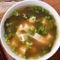 Housemade Miso Soup · A traditional Japanese soup with silken tofu, miso paste, dashi granules and green onion. 