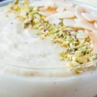 Almond Pudding · Milk pudding with fresh almonds