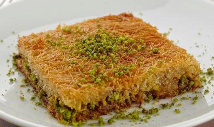 Kadayif · Shredded wheat with pistachio and honey syrup.