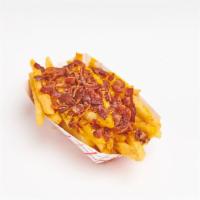 Bacon Cheese Fries · Crispy fries, chopped bacon, cheese wiz.
