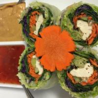 A4. Fresh Veggies Rolls · 4 pieces. Fresh rolls; veggies, fried tofu, wrapped in rice paper, serves with peanut sauce,...