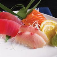 Sashimi Appetizer · 2p tuna, 2p salmon, 2p yellow tail sashimi