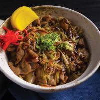 Gyu Don · Marinated beef and onions over rice.