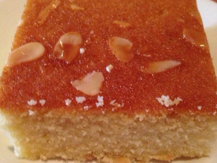 Basbousa · Semolina cake with yogurt and honey. 