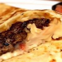 Jose's Super Quesadilla · Jumbo size flour tortilla grilled with choice of meat and melted cheese. Served with side of...