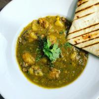 Hatch Green Chile Stew · A traditional New Mexico stew with hatch green Chile, tenderloin beef tips, potatoes, onions...