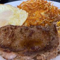 Breakfast Rib Eye Steak & Eggs · 