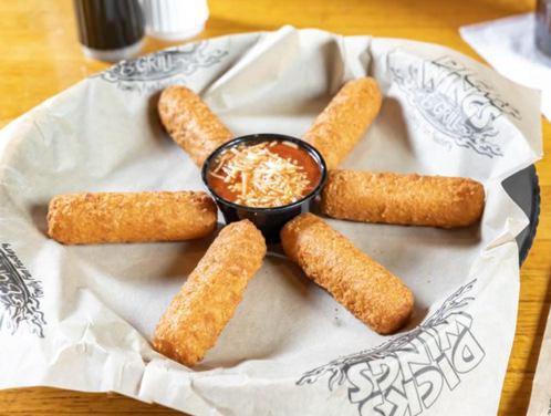 Mozzarella Stix · House popular. Lightly-breaded, cooked crisp, and served with our rich marinara sauce.
