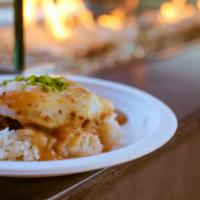 Loco Mocos · Charbroiled Angus beef patty and topped with egg served on a bed of rice and gravy. 1 scoop ...