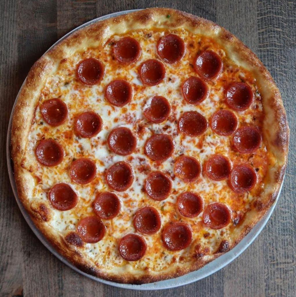 Pepperoni Pizza · Mozzarella, marinara sauce, pepperoni.