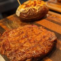 16 oz. Rib Eye · Served with a baked potato topped with chives, butter and sour cream.