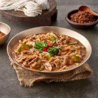 Beef Kooksoo (Best Seller) · Flat Noodle Soup with Beef and Vegetables (Spicy)