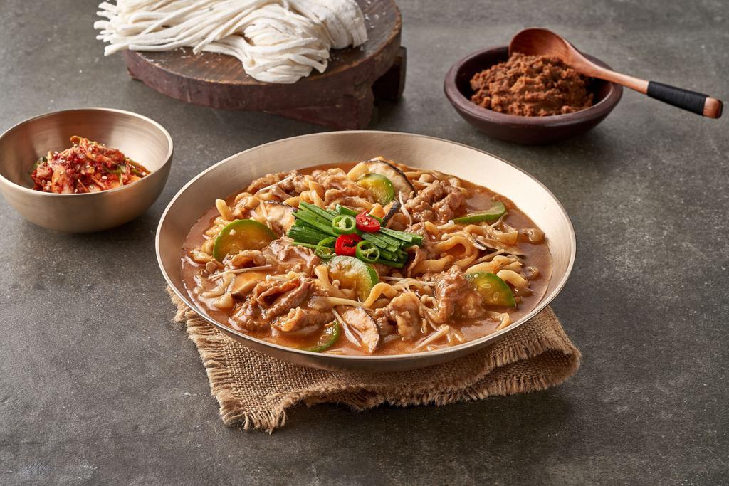 Beef Kooksoo (Best Seller) · Flat Noodle Soup with Beef and Vegetables (Spicy)
