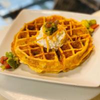 Chaffle (Keto) · Chaffles are cheese + waffles = chaffles
Chaffle (Keto Friendly)  Egg, Tomato, Spinach, Ched...