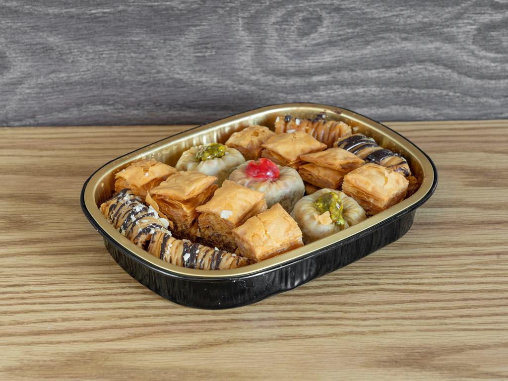 Assorted Baklava Platter · Variety of honey pastries with walnuts and almonds.