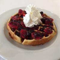 Belgian Waffle · Light thick cake made from leavened batter or dough.