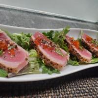 Seared Tuna · Lightly seared ahi tuna with and Japanese dressing.