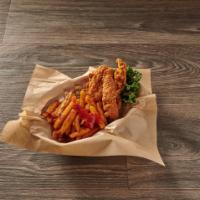 Chicken Tenders with Fries · Served with choice of sauce.