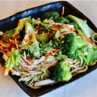N10. VEGETABLE MIXED COLD NOODLE · Broccoli, Carrots, Bokchoy, Bean Sprouts, Mild Spicy