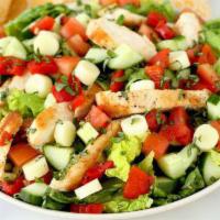 Grilled Chicken Salad · Fresh garden salad.