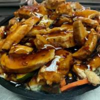 Chicken Breast Sumo Bowl · 9 oz of Grilled chicken breast (the meat mountain)  and steamed veggies served over your cho...