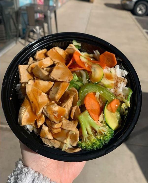 Plant Based Chik'n  · Go Plant-based with grilled marinated Chik'n, with wok seared vegetables (carrots, broccoli, green bell peppers, cabbage) on a bed of your choice of white or brown rice topped with Samurai Sam's regular or spicy teriyaki glaze.