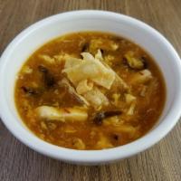 HOT & SOUR SOUP · silken tofu, wood ear mushroom, bamboo shoots, white pepper, chili, egg flower, sesame oil, ...