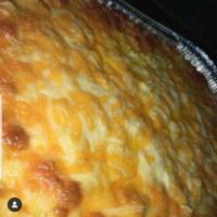 Homemade Oven baked macaroni and cheese (Large) · Homemade oven Baked Macaroni and cheese made with 4 types of cheese, creamy and hot