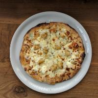 4 Cheese Pizza · 4fontina, Gorgonzola, mozzarella, provolone, 4 roasted garlic, and garlic olive oil.