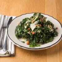 Tuscan Kale Salad · Manchego and toasted almonds.