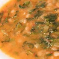 Lentil Soup · Freshly cooked savory lentil soup.